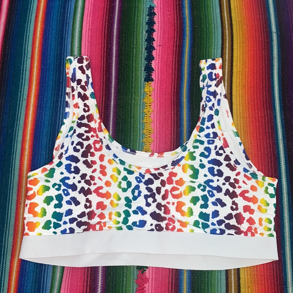 Torrid Curve Rainbow Leopard Print Cotton Scoop B… - image 3